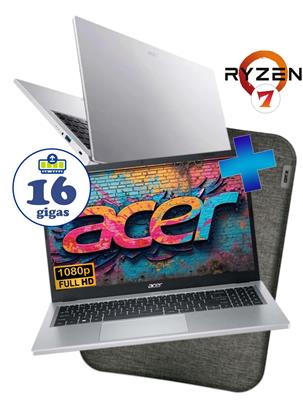 NOTEBOOK ACER ASPIRE GO 15 FHD AMD RYZEN 7 7730U 16GB 512GB PURE SILVER W11 US + FUNDA